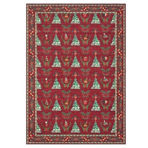 Washable Chirstmas Living Room Rugs, Winter Holiday Soft Non Slip Bedroom Carpet, Home Decorative Xmas Floor Cover for Dining Room - 1 of 4