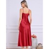 INSPIRE CHIC Women's Satin Sleeveless V Neck Spaghetti Strap Evening Party Maxi Dress - 3 of 4