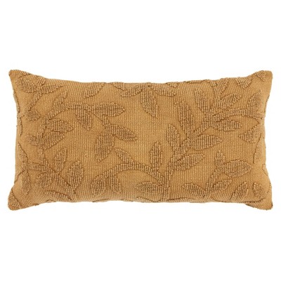 HomeRoots 14" X 26" Pumpkin Cotton Lumbar Throw Pillow With Texture