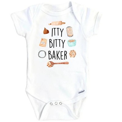 Itty Bitty Baker Onesie® Baby Boy Girl Clothes Infant Bodysuit Funny Cute Newborn GS1