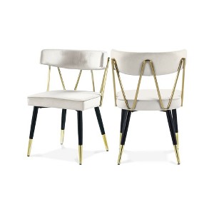 Meridian Furniture,Rheingold Velvet Dining Chair, Set of 2 - 1 of 4