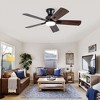 TOBILI Ceiling Fans with Lights, 42 inch Low Profile Ceiling Fan,Flush Mount,Dimmable, Noiseless, Black Ceiling Fan for Bedroom, Indoor/Outdoor Use - 2 of 4