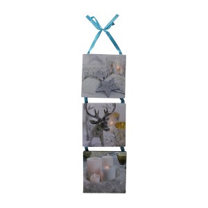 Northlight 15.5" LED Lighted 3-Panel Winter Candle Flame Christmas Wall Art Decoration - 1 of 2