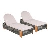 Oversart Outdoor Chaise Lounge Cushion Set Of 2 - Waterproof Patio Cushion For Lawn Pool Beach - Beige Color - 2 of 4