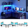 Spacious L-Shaped Gaming Desk with Customizable RGB Lights & Charging Options – Ideal for Comfort & Efficiency, Black - 2 of 4