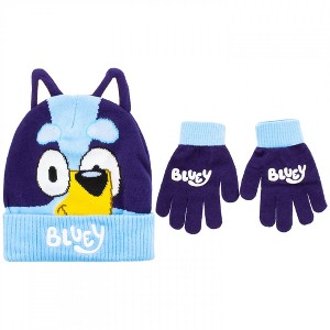 Kids Bluey Cold Weather Set Gloves and Beanie - 1 of 3