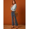 INSPIRE CHIC Women's Metallic Sparkle Glitter Top Crew Neck Puff Long Sleeve Vintage Knit Blouse Shirts - 3 of 4