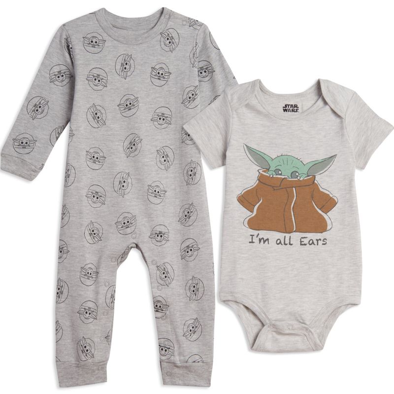 Star Wars Star Wars The Mandalorian The Child Baby Snap Coverall and Bodysuit Newborn to Infant , 1 of 7