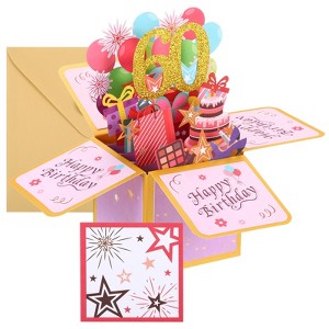 Unique Bargains Thickened Paper 3D Funny Women Gift Greeting Card - 1 of 4