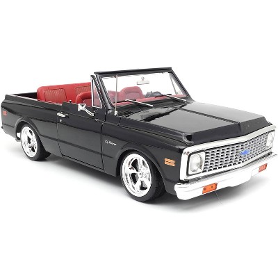 1972 Chevrolet Blazer Custom Black with White Top and Red Interior Limited Edition to 698 pieces 1/18 Diecast Model Car by ACME