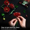 1482pcs Black Dahlia Flowers Bonsai Building Set with Vase for Adults and Kids Aged 12+ - 4 of 4