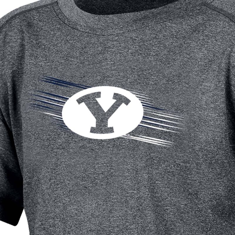 NCAA BYU Cougars Boys&#39; Gray Poly T-Shirt, 3 of 4