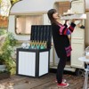 Gulches 50GAL 190L Outdoor Storage Deck Box Black White Combination Weatherproof Resin for Patio Garden Backyard - 3 of 4