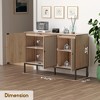 Brafabhome Sideboard Buffet Cabinet with 3 Rattan Doors, Wood Storage Credenza with Steel Legs for Living Room, Dining Room, Entryway, Kitchen | Beige - 2 of 4