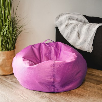 Radiant Orchid Polyester Bean Bag Chair with Removable Cover
