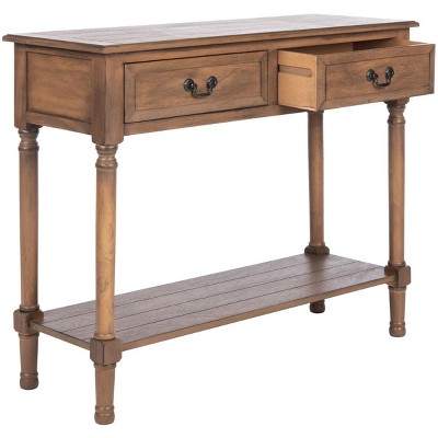 Primrose Warm Brown Wood & Metal Console Table with Storage