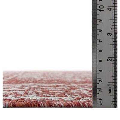 Rust Red 4' x 6' Flat Woven Synthetic Outdoor Rug