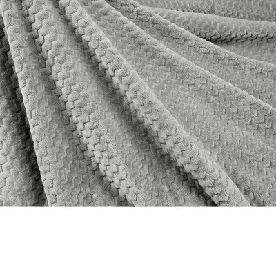 Gray Chevron Sherpa Fleece Reversible Throw Blanket, 50" x 60"