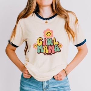 Simply Sage Market S.W.Smiley Girl Mama Flower Ringer Tee - 1 of 4
