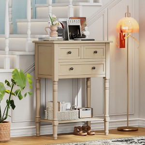 Slim Solid Wood Console Table with Multi-Storage Drawers - 1 of 4
