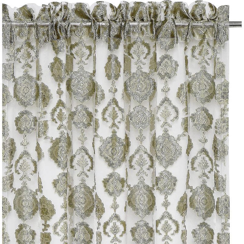 Moroccan Accents by Kate Aurora 1 Piece Rod Pocket Clipped Elegant Sheer Curtain Panel, 2 of 5