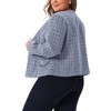Agnes Orinda Women's Plus Size Tweed Long Sleeve Open Front Work Business Casual Collarless Fashion Jackets - 4 of 4