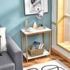Costway 23'' Height 2-tier Side End Table with Bamboo Frame Modern Compact Nightstand - 2 of 4