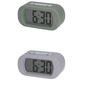 REGALWOVEN 2 Pcs Digital Battery Powered Big Numbers Display Oval Alarm Clock 5.4 x 2.6 x 2 Inches - 1 of 4