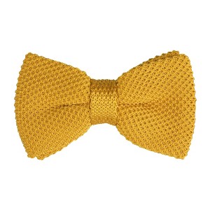 INSPIRE CHIC Men's Pre-Tied Adjustable Strap Solid Color Knitted Bow Ties - 1 of 4