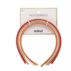 scunci Basics Headband - Suede/Rust/Ivory/Tan - 4pk