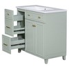 36" Bathroom Vanity with Sink,Bathroom Storage Cabinet with 2 Door,2 Different Depths Drawers,Adjustable Storage Shelf (without Faucet) - 3 of 4
