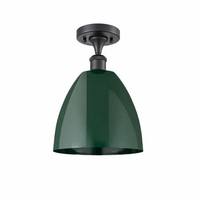 Plymouth Dome - 1 Light Semi-Flush Mount In Industrial Style-12.88 Inches Tall and 9 Inches Wide