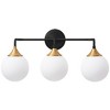 POWLIG 22.44-in 3-Light Black Gold Dimmable Bathroom Vanity Light with 5.9in Milk Opal Glass Globe Shade - 3 of 4