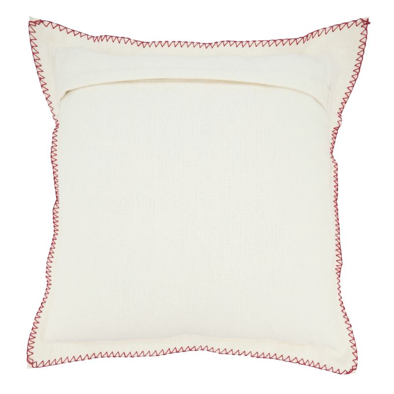 Saro Lifestyle Celena Collection Whip Stitched Flange Design Throw Pillow, White, 20"x20", 2 of 4