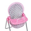 Cotton Candy Pink Foodie Doll Highchair in Grey Polka Dots Fits Dolls Up to 21" - 4 of 4