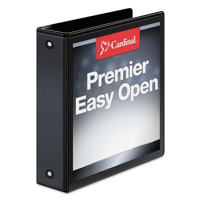 Cardinal Premier Easy Open ClearVue Locking Round Ring Binder 2" Cap 11 x 8 1/2 Black 11121