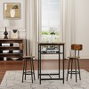KTMBDW Bar Table and Chairs Set, 2-Layer Table & 2 Stools with Backrest, Metal High Top Table Breakfast Stools Set for Living Room, Kitchen - 3 of 4