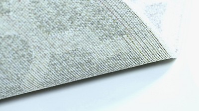 Reversible Beige and Light Grey Geometric Synthetic Runner Rug, 27x15 in