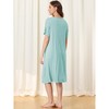 cheibear Women's Modal Soft Button Down Short Sleeve Pajama Sleepshirt - image 3 of 4