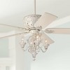 52" Casa Vieja Vintage Chic Ceiling Fan with Light LED Crystal Chandelier Rubbed White Living Room Kitchen Bedroom - 2 of 4