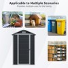 Vynxaria 4x6FT Outdoor Plastic Storage Shed with Floor, Pad-Lockable Single Door & Side Window, Black for Small Yards - 4 of 4