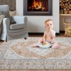 Area Rug Machine Washable Soft Non Shedding Non Slip Floor Carpet Boho Vintage Floral Throw Rug for Bed Room Dining - 2 of 4