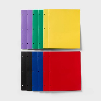 12pk Plastic Filing Portfolio Multicolored - up&up™: 2 Pocket, Resume Holder, 3 Hole Punched, Polypropylene, 50 Sheet Capacity