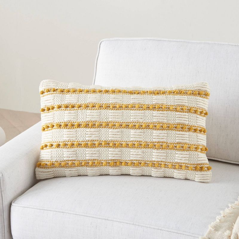 Life Styles Woven Lines and Dots Throw Pillow - Mina Victory, 6 of 8