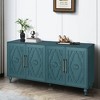 Lyngins Natural Wood Storage Cabinet with Carved Flower Doors, Versatile Kitchen Cabinet, Sideboard & Accent Cabinet for Living Room, Kitchen,Entryway - 3 of 4