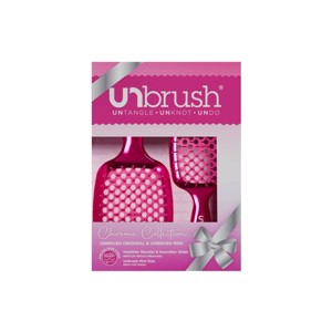 UNbrush Hair Brush Holiday Gift Set - Cranberry Chrome - 2pk - 1 of 4