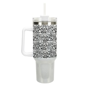 Elanze Designs Elegant Forest Floral Vine Leaf 40 oz. Stainless Steel, Large Water Bottle Coffee Mug, Spill & Leak Resistant, Thermal Travel Tumbler - 1 of 1