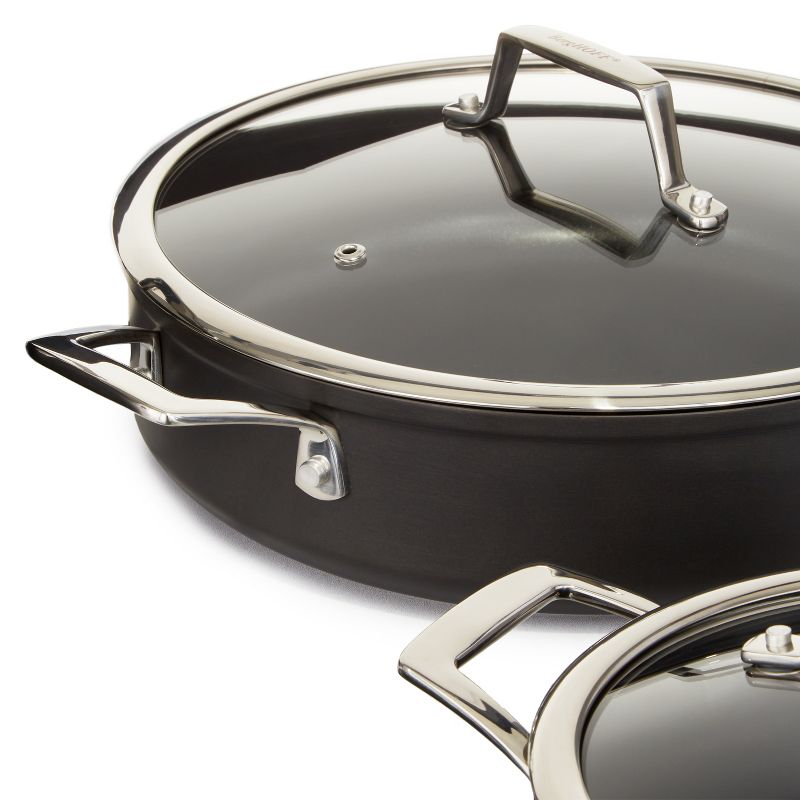 BergHOFF Essentials Non-stick Hard Anodized 11" Deep Skillet 4.3qt. With Glass Lid, Black, 4 of 8