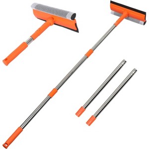 Professional 2-in-1 Window Squeegee with Long Stainless Steel Handle, Sponge and Rubber Strip for Glass and Shower - 1 of 4