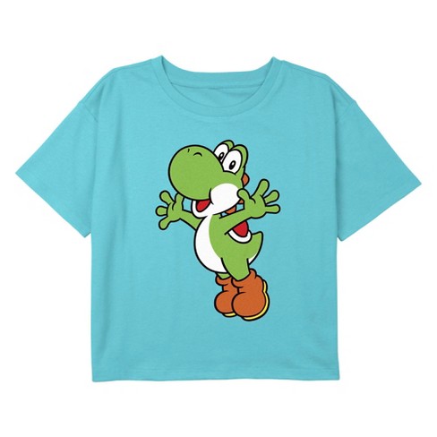 Girl's Nintendo Super Mario Bros Yoshi Hug Crop T-Shirt - image 1 of 3